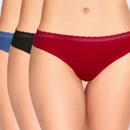 Enamor Multicolor Lace Basic Panty Set - Pack of 3-image-89