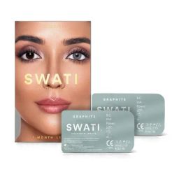 Swati Cosmetics Coloured Contact Lenses - Graphite (1 Month, Power - 6.00)-image-85