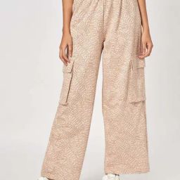 Ajile by Pantaloons Beige Cotton Printed Flared Pants-image-91