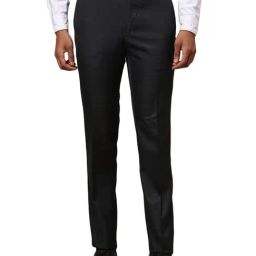 Raymond Grey Slim Fit Checks Trousers-image-21