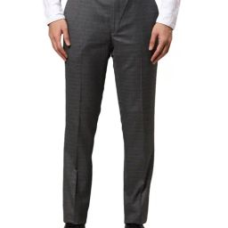 Raymond Grey Slim Fit Checks Trousers-image-68
