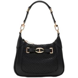 Aldo Black Textured Medium Hobo Shoulder Handbag-83