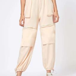 Ajile by Pantaloons Peach Cotton Plain Joggers-image-90
