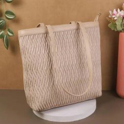 Metro Beige Textured Medium Tote Bag-30