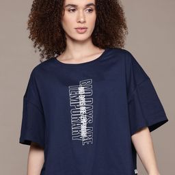 The Roadster Lifestyle Co. Typography Print Drop-Shoulder Sleeves Pure Cotton T-shirt-picture-16