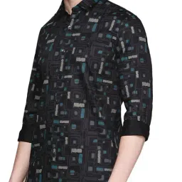 Simon Carter London Black Printed Slim Fit Shirt-image-54