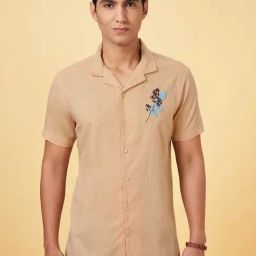 Urban Ranger By Pantaloons Irish Cream Cotton Slim Fit Printed Shirt-image-48
