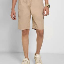 7 Alt By Pantaloons Beige Cotton Slim Fit Shorts-image-52