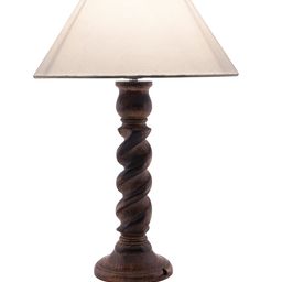 Homesake White Solid Handcrafted Table Lamp with Shade image 2