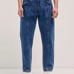 The Bear House Blue Relaxed Fit Solid Jeans-image-79