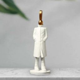 Smokey Cocktail White Resin Modern Art Sculpture Statue-image-35