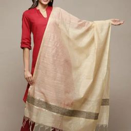 Biba Beige Woven Pattern Dupatta-image-26