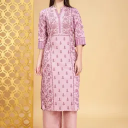 Rangmanch by Pantaloons Purple Floral Print Straight Kurta-image-66