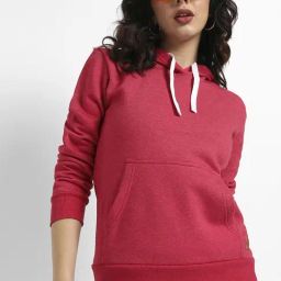 Campus Sutra Red Cotton Sweatshirt-image-83