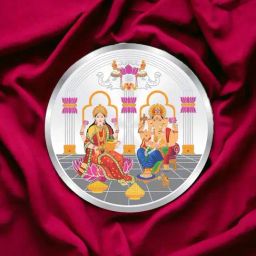 Taraash Goddess Lakshami Ganesh 999 100gm Silver Coin by ACPL-image-46