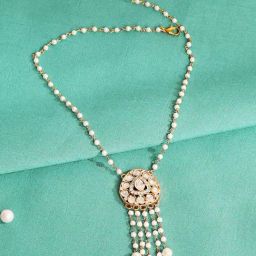 Abdesigns Gold Plated Kundan Polki Necklace-image-34