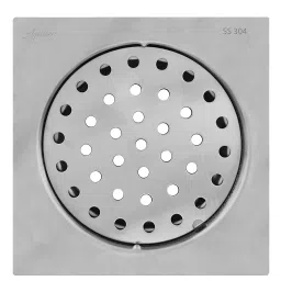 Aquieen Classic SS 304 5 X 5 Inch SS Silver Square Plain Floor Water Drain Grating Each of 1 Piece-7