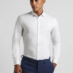 Peter England White Cotton Slim Fit Shirt-picture-11