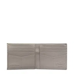 Eske Grey Solid Bi-Fold Wallet for Men image 4