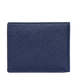 Eske Navy Textured Bi-Fold Wallet for Men image 2