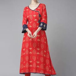 Aarika Coral Cotton Printed A Line Kurta-picture-0