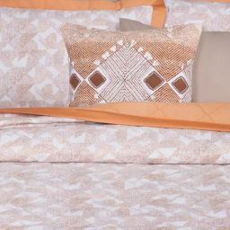 Maspar Triangle Rust Cotton Geometric 200 TC Double Bedsheet Sets image 3