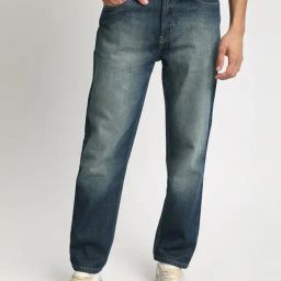 BENE KLEED Blue Cotton Relaxed Fit Solid Jeans-image-34
