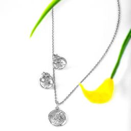 Silberry 92.5 Sterling Silver Bouquet Pendant Set-image-73