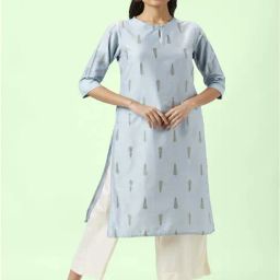 Rangmanch by Pantaloons Blue Printed Straight Kurta-picture-17