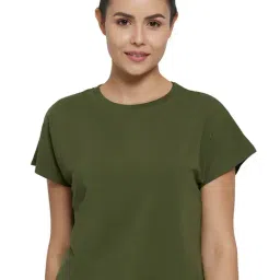 Amante Olive Green Cotton Sports T-Shirt-image-70
