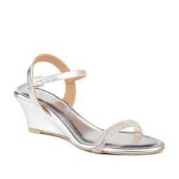 Inc.5 Women's Silver Ankle Strap Wedges-image-23