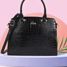 Lavie Black Textured Medium Handbag-picture-41