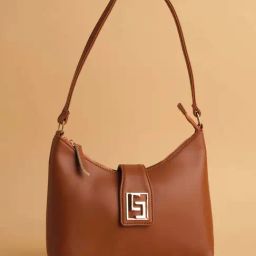 Eridani Ellis Tan PU Solid Hobo Shoulder Handbag-image-53