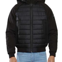 Calvin Klein Jeans Black Regular Fit Quilted Hooded Jacket-picture-31
