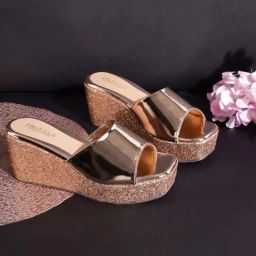 Truffle Collection Women's Rose Gold Casual Wedges-image-4