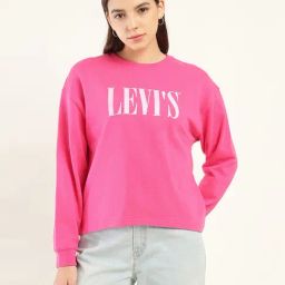 Levi's Pink Regular fit Logo Printed Sweatshirt-image-47