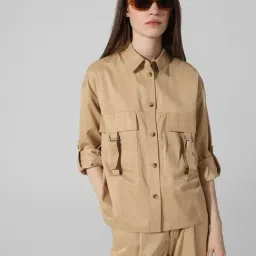 Only Brown Relaxed Fit Shirt-image-67