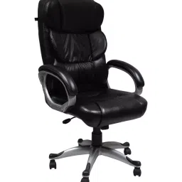Caddy High Back Revolving office and Home Chair Black PU Leatherette CD190-image-96