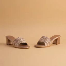 Eridani Women's Atrani Rose Gold Ethnic Sandals-image-62