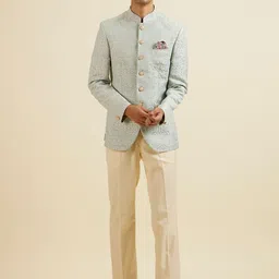 Manyavar Self Design Tailored-Fit 3 Piece Suit-picture-39