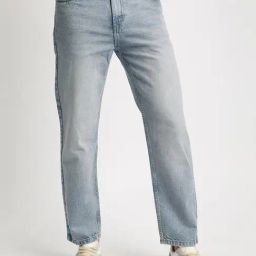 BENE KLEED Blue Cotton Relaxed Fit Solid Jeans-image-93