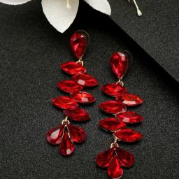 YouBella Gold-Plated Red Contemporary Dangler Earrings for Women-image-60