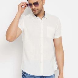 Camla White Cotton Regular Fit Shirt-picture-42