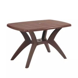 SUPREME Melody Plastic Rectangular Dining Table Brown-40