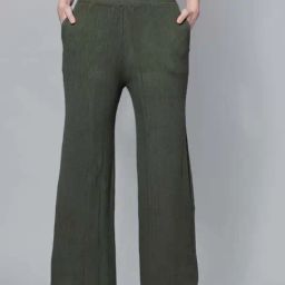 Mafadeny Green Self Pattern Palazzos-image-5