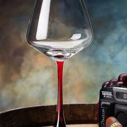 Smokey Cocktail Red Stem Wine Glass - Set of 2 (1000 ml)-image-24