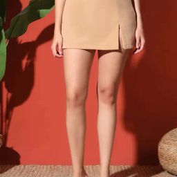 ZASTRAA Nude Solid Skorts-image-64