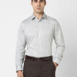 Van Heusen Grey Cotton Regular Fit Printed Shirt-image-42