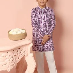 Fashion Dream Boys Purple Printed Kurta and Pyjama-picture-43
