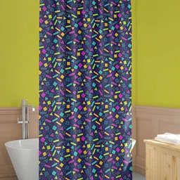 ArtzFolio Blue & Yellow Geometric Printed Waterproof Shower Curtains-image-96